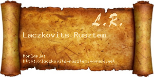 Laczkovits Rusztem névjegykártya